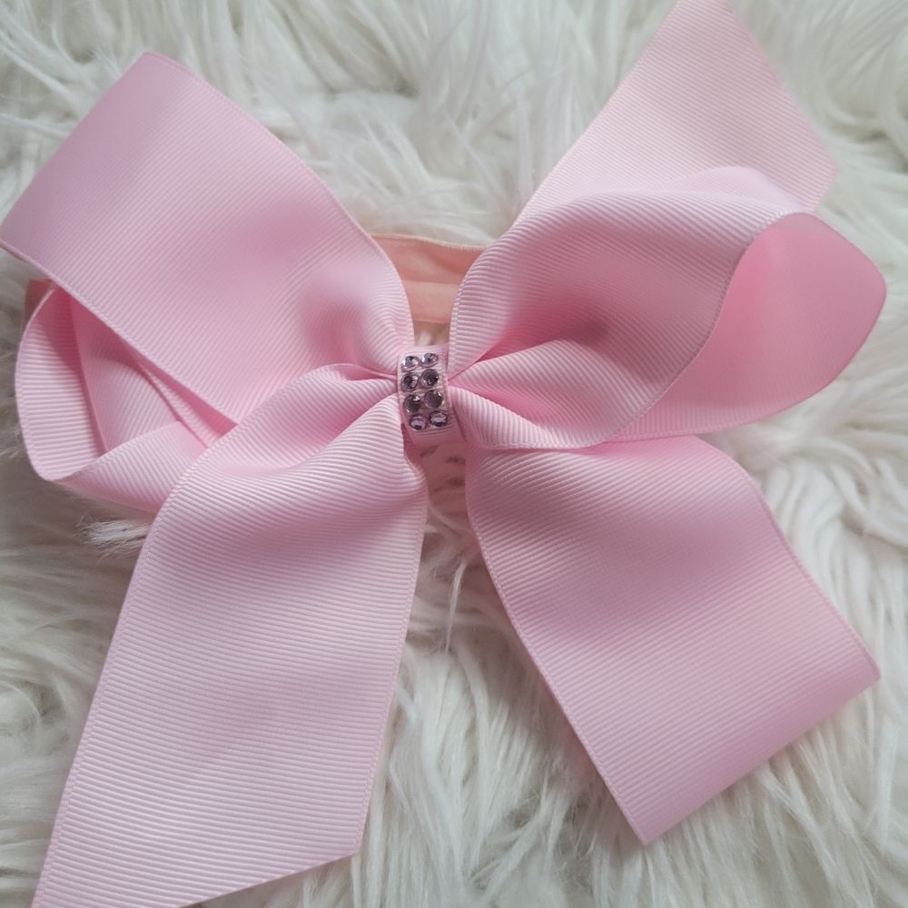 Baby pink headband with rhinestones